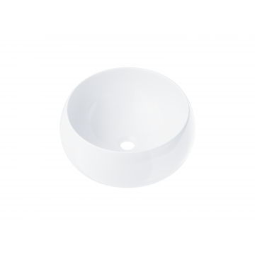 Wolnostojąca umywalka nablatowa corsan 649926 okrągła biała 40 x 40 x 16 cm z korkiem chrom