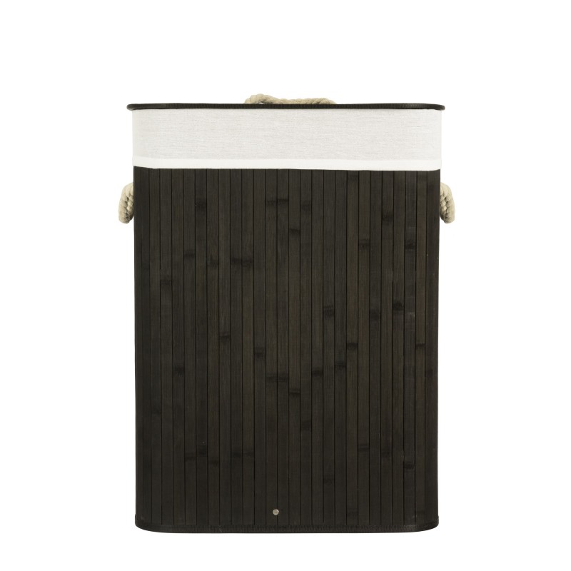 Kosz bambusowy z wyściółką na pranie koszoplotka czarny 45x28x61h