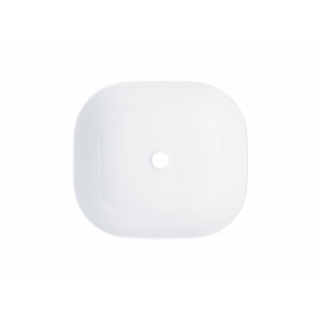 Wolnostojąca umywalka nablatowa corsan 649933 owalna biała 45 x 41 x 14,5 cm z korkiem białym
