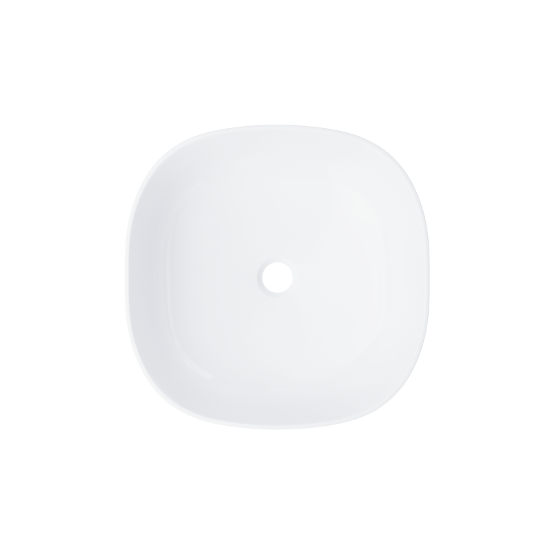 Wolnostojąca umywalka nablatowa corsan 649995 kwadratowa biała 42 x 42 x 14,5 cm z korkiem białym