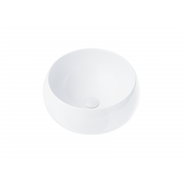 Wolnostojąca umywalka nablatowa corsan 649926 okrągła biała 40 x 40 x 16 cm z korkiem białym