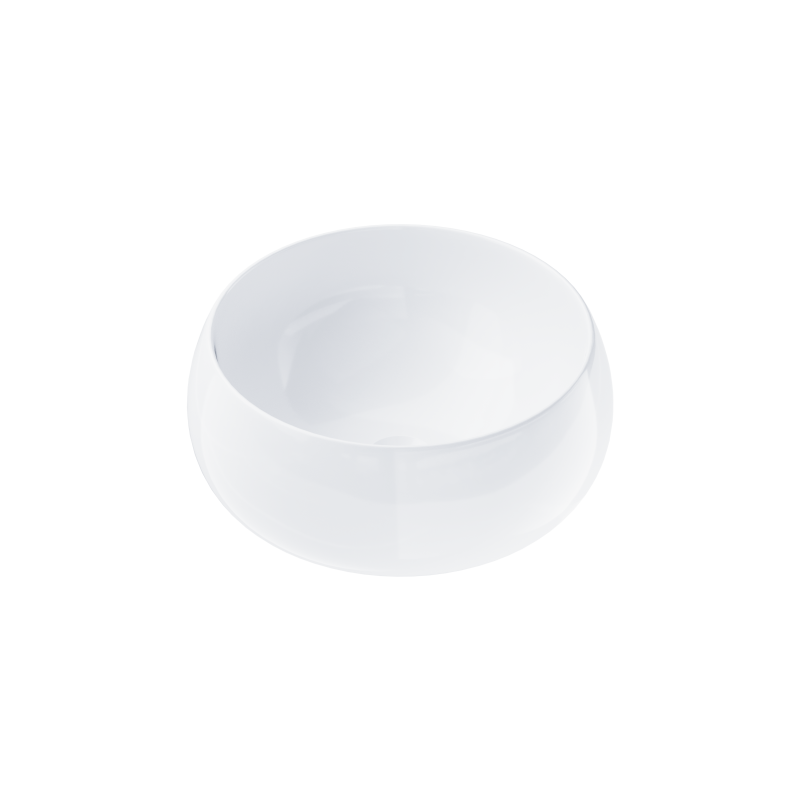Wolnostojąca umywalka nablatowa corsan 649926 okrągła biała 40 x 40 x 16 cm z korkiem białym
