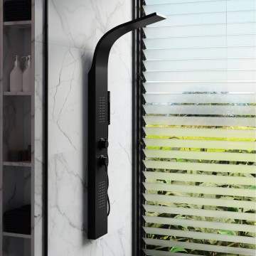 Panel prysznicowy corsan alto a017 mieszacz czarny deszczownica led