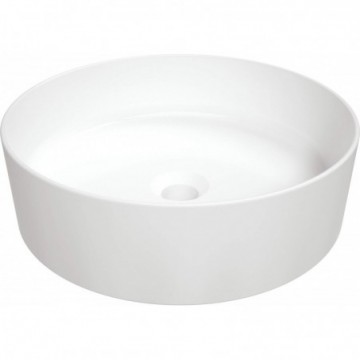 Umywalka ceramiczna nablatowa Round Deante biała