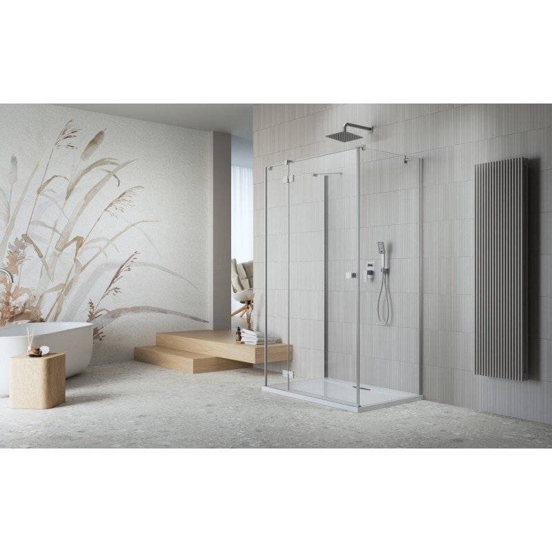 Kabina przyścienna Radaway Essenza Brushed Nickel KDJ+S lewa