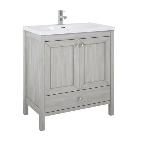 Zestaw dębowych mebli łazienkowych z umywalką 80 cm Santos Oak kolor white wash Elita