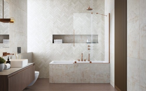 Parawan nawannowy Furo Brushed Copper PND II Radaway prawy miedź