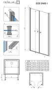 Drzwi prysznicowe Radaway Eos DWD I 70x197 szkło przejrzyste