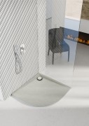 Brodzik półokrągły LIBRA Cement Stone 80x80 Schedpol Schedline, szary