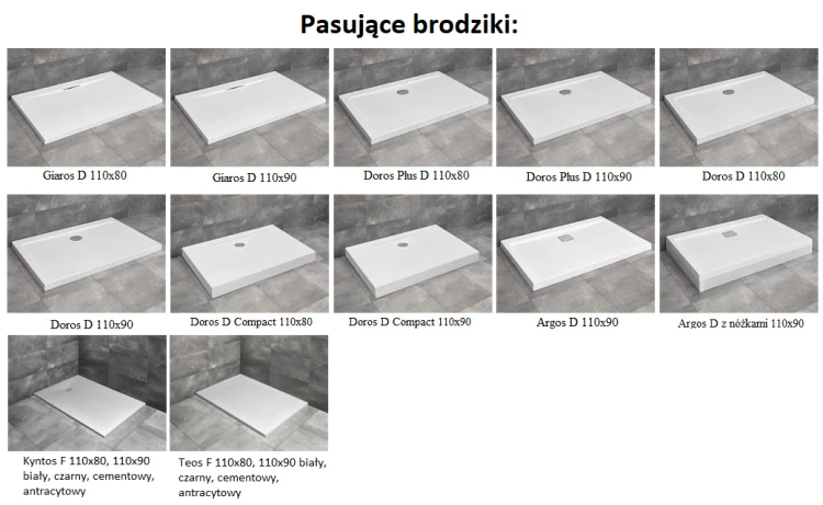 Drzwi prysznicowe Radaway Espera Pro DWJ 110x200 prawe przejrzyste