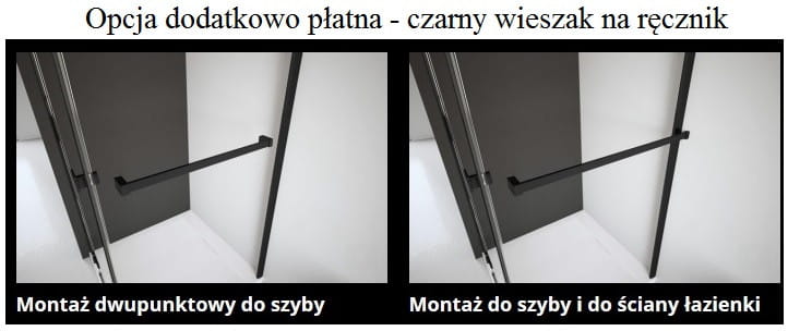 Kabina prysznicowa walk-in Radaway Modo New Black IV 100x90x200