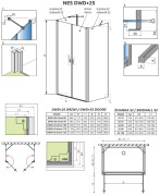 Kabina Radaway Nes DWD+2S 110x90x200 szkło przejrzyste