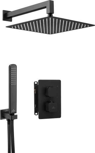 Deante Box Komplet z boxem podtynkowym termostatyczny zaokrąglony Nero