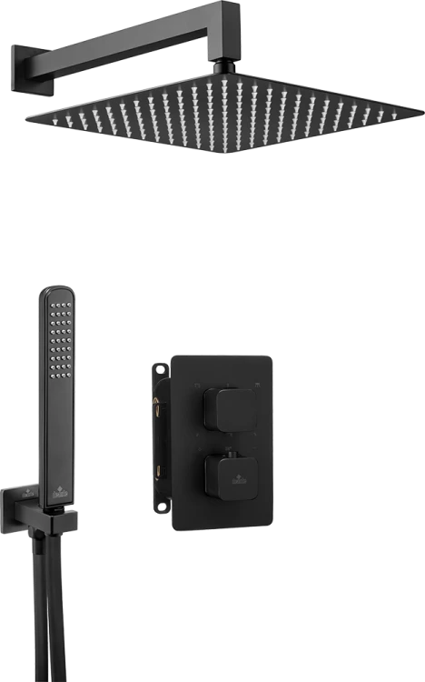 Deante Box Komplet z boxem podtynkowym termostatyczny zaokrąglony Nero