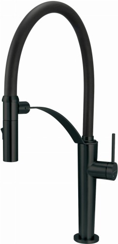 Bateria kuchenna z elastyczną wylewką Corda Deante nero czarna