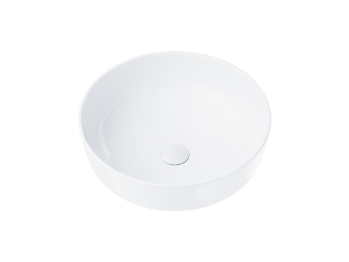 Wolnostojąca umywalka nablatowa corsan 649988 okrągła biała 41,5 x 41,5 x 13,5 cm z korkiem białym