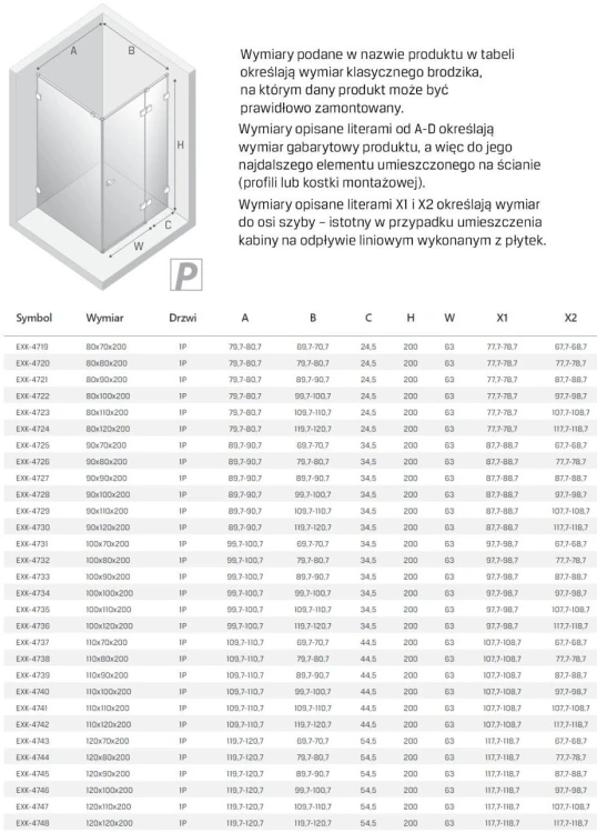Kabina prysznicowa New Trendy Eventa Gold Shine prawa