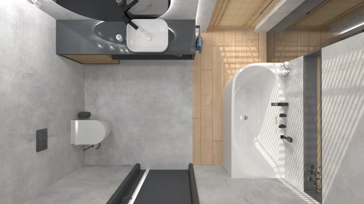 Wanna narożna corsan intero prawa 160 cm z szeroką krawędzią i wykończeniem czarnym