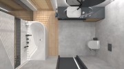 Wanna wolnostojąca narożna corsan intero 170 x 80 z szeroką krawędzią montaż lewostronny korek klik-klak grafit / gun metal