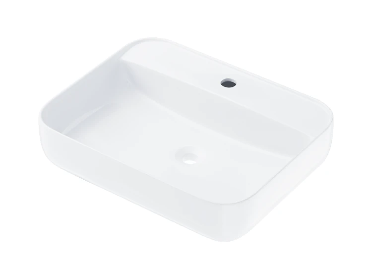 Umywalka nablatowa ango prostokątna 500x400x140 mm z korkiem złotym