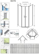 Kabina pięciokątna Radaway Nes Brushed Gold PTD