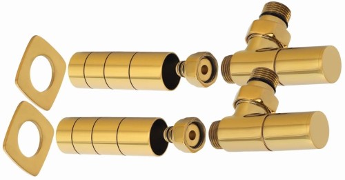 Zestaw zaworów kątowy Round M Sunerzha złoty