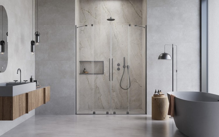 Drzwi prysznicowe Furo Brushed GunMetal DWD Radaway