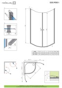 Kabina półokrągła Radaway Eos PDD I 80x80x197 szkło przejrzyste