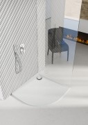 Brodzik półokrągły LIBRA White Stone 90x90 Schedpol Schedline, biały