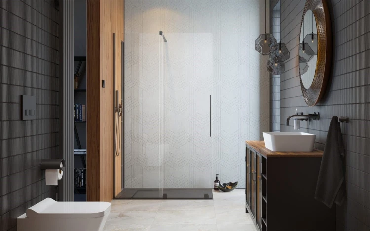 Kabina prysznicowa Furo Brushed GunMetal Walk-in 110x200 Radaway lewa