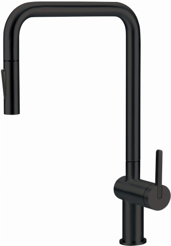 Bateria kuchenna z wyciąganą wylewką nero czarna Momi Deante