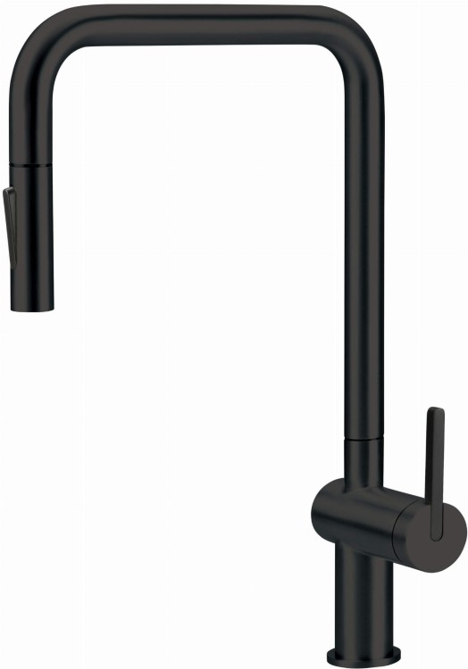 Bateria kuchenna z wyciąganą wylewką nero czarna Momi Deante