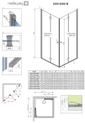 Kabina prostokątna Radaway Eos KDD-B 90x100x197 szkło przejrzyste