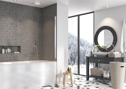 Parawan nawannowy Radaway Nes PNJ I 100x150 prawy, szkło przejrzyste