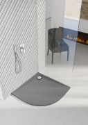 Brodzik półokrągły LIBRA Anthracite Stone 90x90 Schedpol Schedline, antracyt