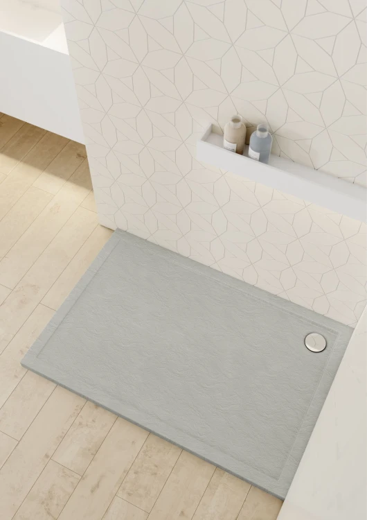 Brodzik prostokątny Sharper Cement Stone 80x100 Schedpol Schedline, szary