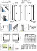 Kabina Radaway Essenza KDJ B 80x70x200 prawa, szkło przejrzyste