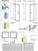 Kabina prostokątna Radaway Arta KDJ II 100x120x200 przejrzysta lewa