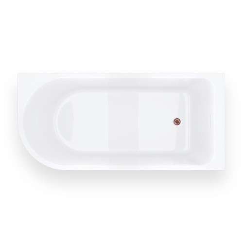 Wanna narożna invelia v220lprg 160x75 cm montaż prawostronny korek klik klak różowe złoto