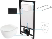 Zestaw WC podtynkowy 6 w 1 Silia Deante nero czarny przycisk