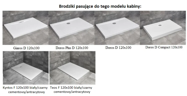 Kabina Radaway Espera Pro KDJ 120x100x200 prawa, szkło przejrzyste