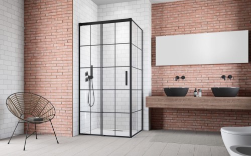 Kabina prysznicowa Idea Black KDJ Factory Radaway lewa