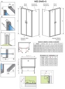 Kabina Radaway Nes DWD+S 110x70x200 szkło przejrzyste