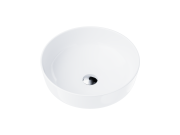 Wolnostojąca umywalka nablatowa corsan 649988 okrągła biała 41,5 x 41,5 x 13,5 cm z korkiem chrom