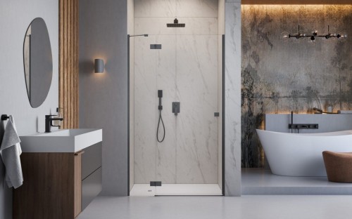 Drzwi prysznicowe Radaway Essenza 8 Brushed GunMetal DWJ lewe
