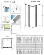 Kabina prostokątna Radaway Espera KDD 80x90x200 szkło przejrzyste