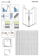 Kabina prysznicowa Furo Gold KDD 80x80x200 Radaway złota