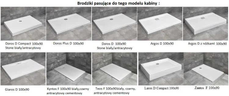 Kabina Radaway Espera Pro KDJ 100x90x200 prawa, szkło przejrzyste