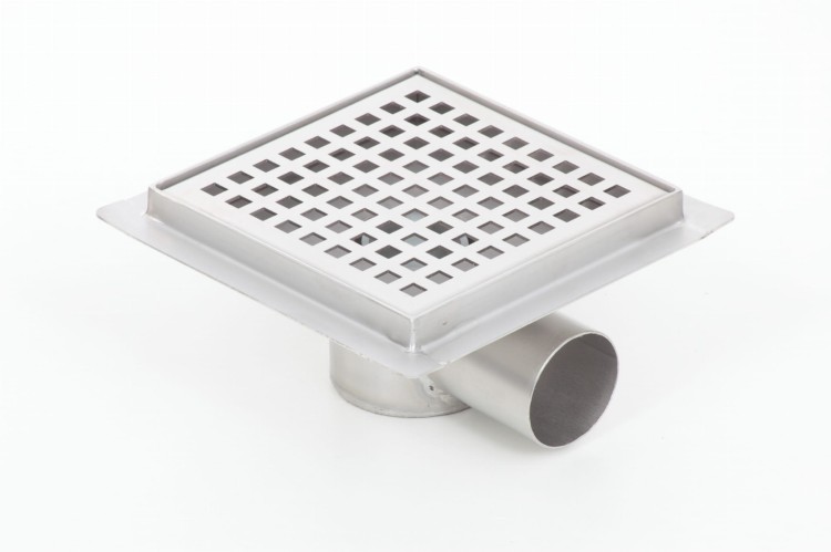 Wpust podłogowy z metalowym syfonem Kesmet Point 10x10 cm z pokrywą