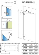 Parawan nawannowy Radaway Euphoria PNJ 80x150 szkło przejrzyste